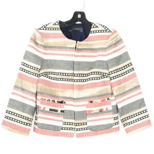 The Limited Womens Jacket Blazer Boho Southwestern Rustic Folk Stripe Medium